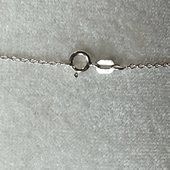 Vintage Sterling Silver Blue Topaz Emerald Cut Glass Pendant On Chain Necklace - Picture 6 of 8